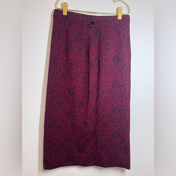 Delbau Vintage Suit Set Skirt Blazer Wool Red Black - Picture 11 of 12